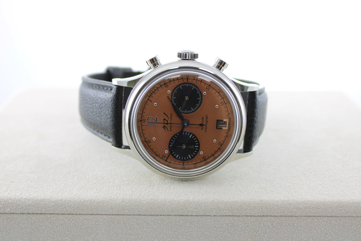 NEW 2023 Limited Edition Kurono Tokyo MK2 Chronograph 1 CB012UVRY Salmon 38mm Watch With Box and Papers SKU: NEGGG0926XXX
