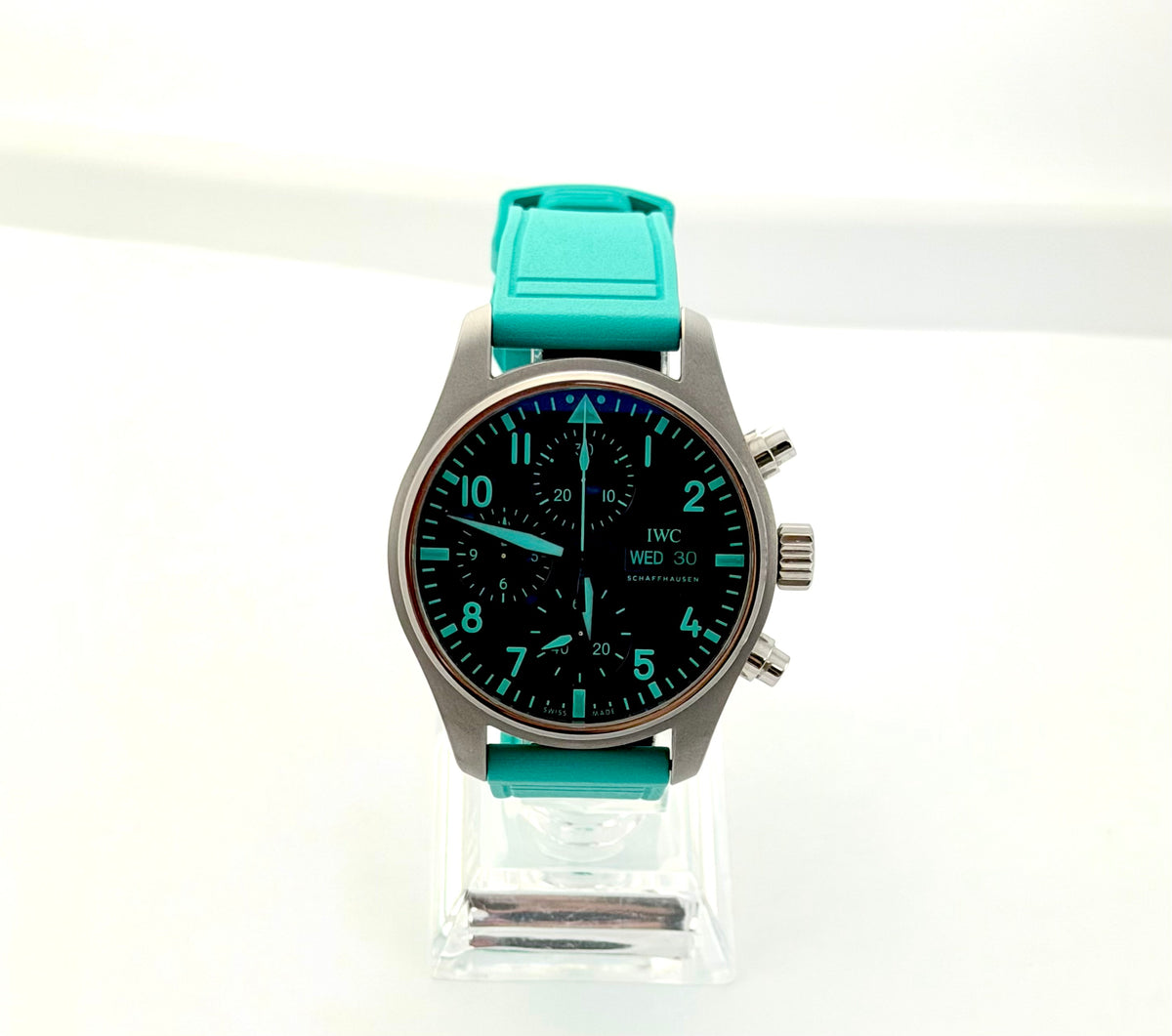 2023 IWC Pilot AMG Petronas Black Teal Titanium IW388114 41mm Watch With Box and Papers  SKU: JMGGG0926089