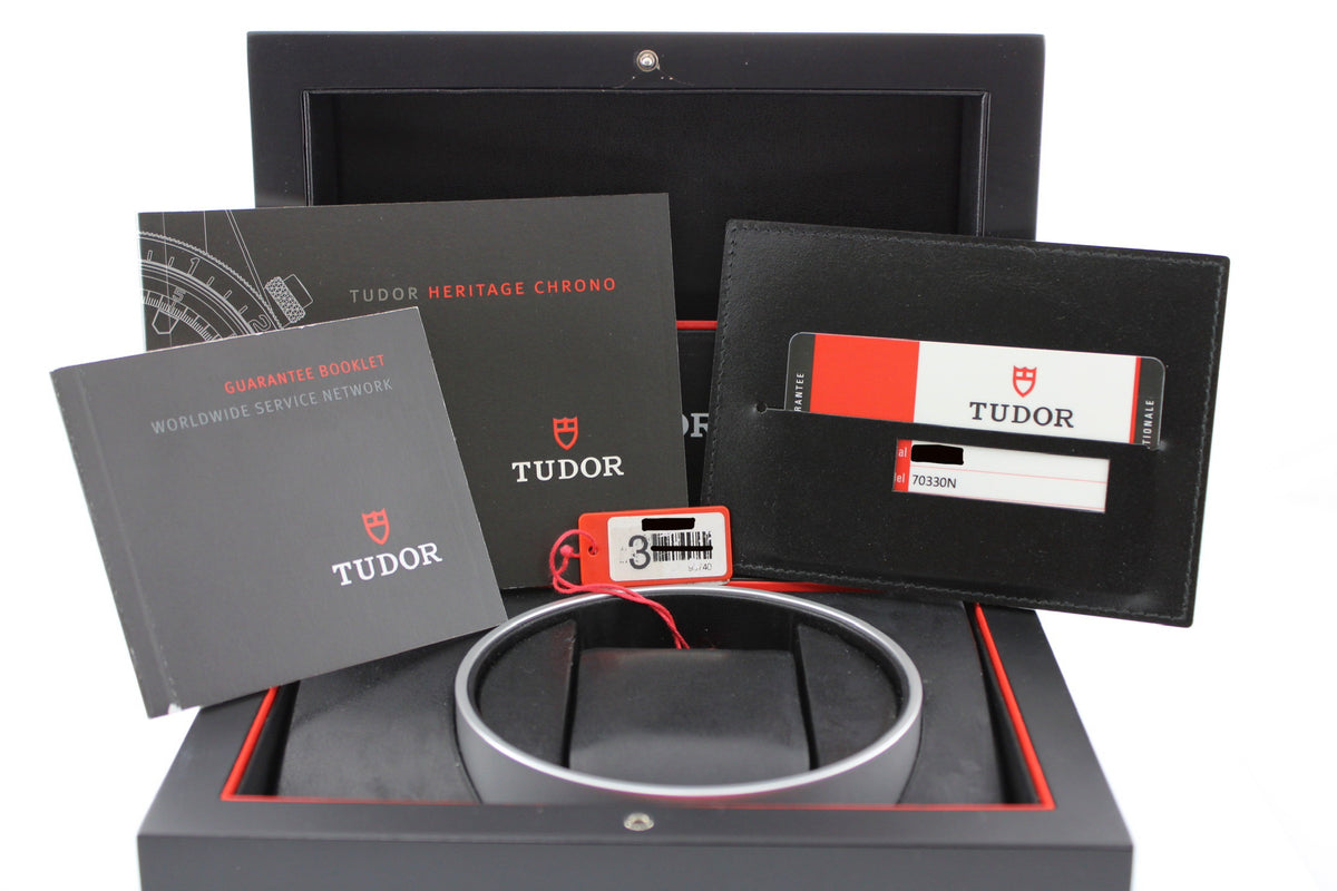 2020 Tudor Heritage Chronograph 70330N Grey/Orange Steel 42mm Watch With Box and Papers SKU: JOOGG0926481