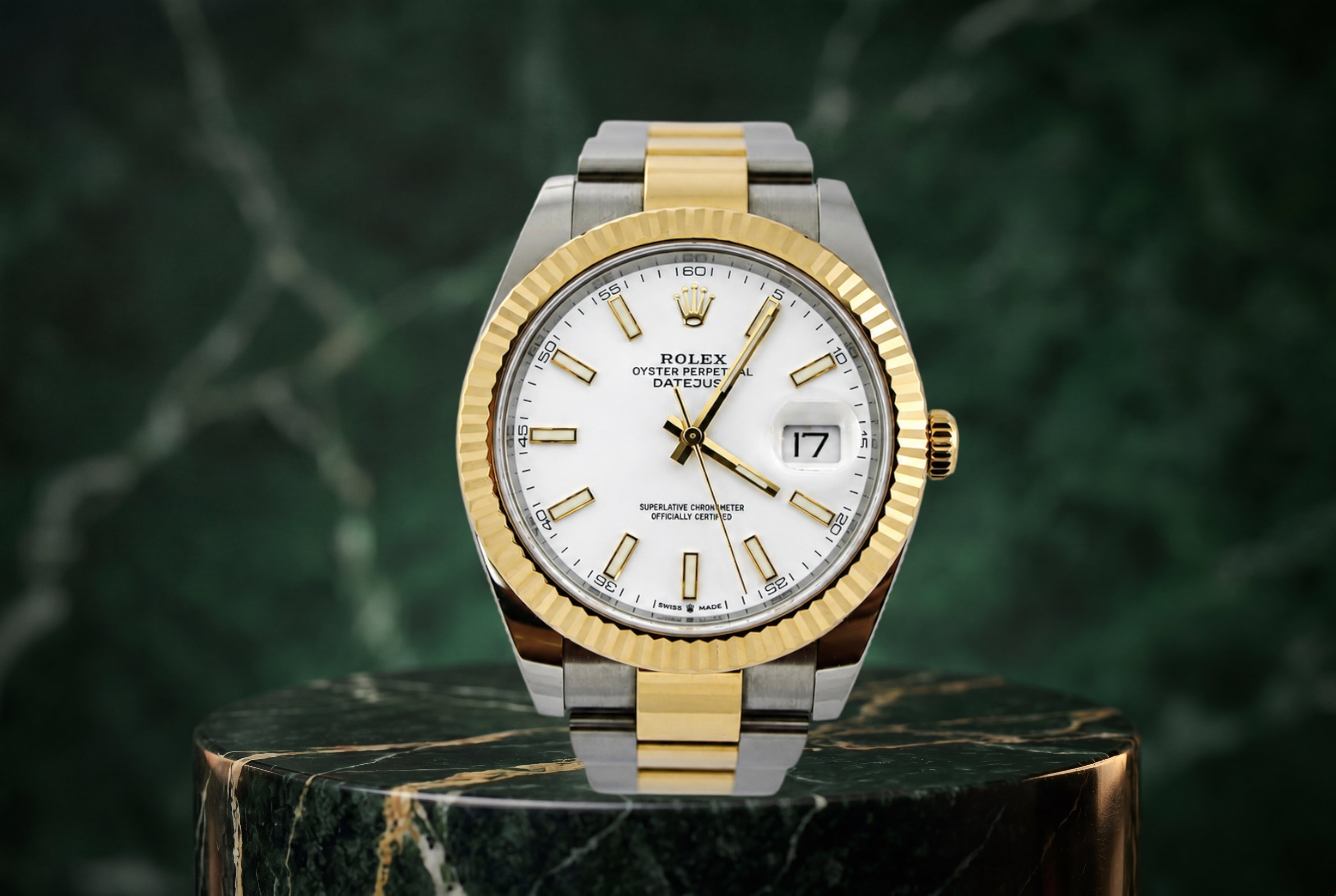 2019 Rolex Datejust White Two-Tone 18K Gold Steel 126333 41mm Oyster Fluted Watch With Box and Papers SKU: JLLOGG0826587