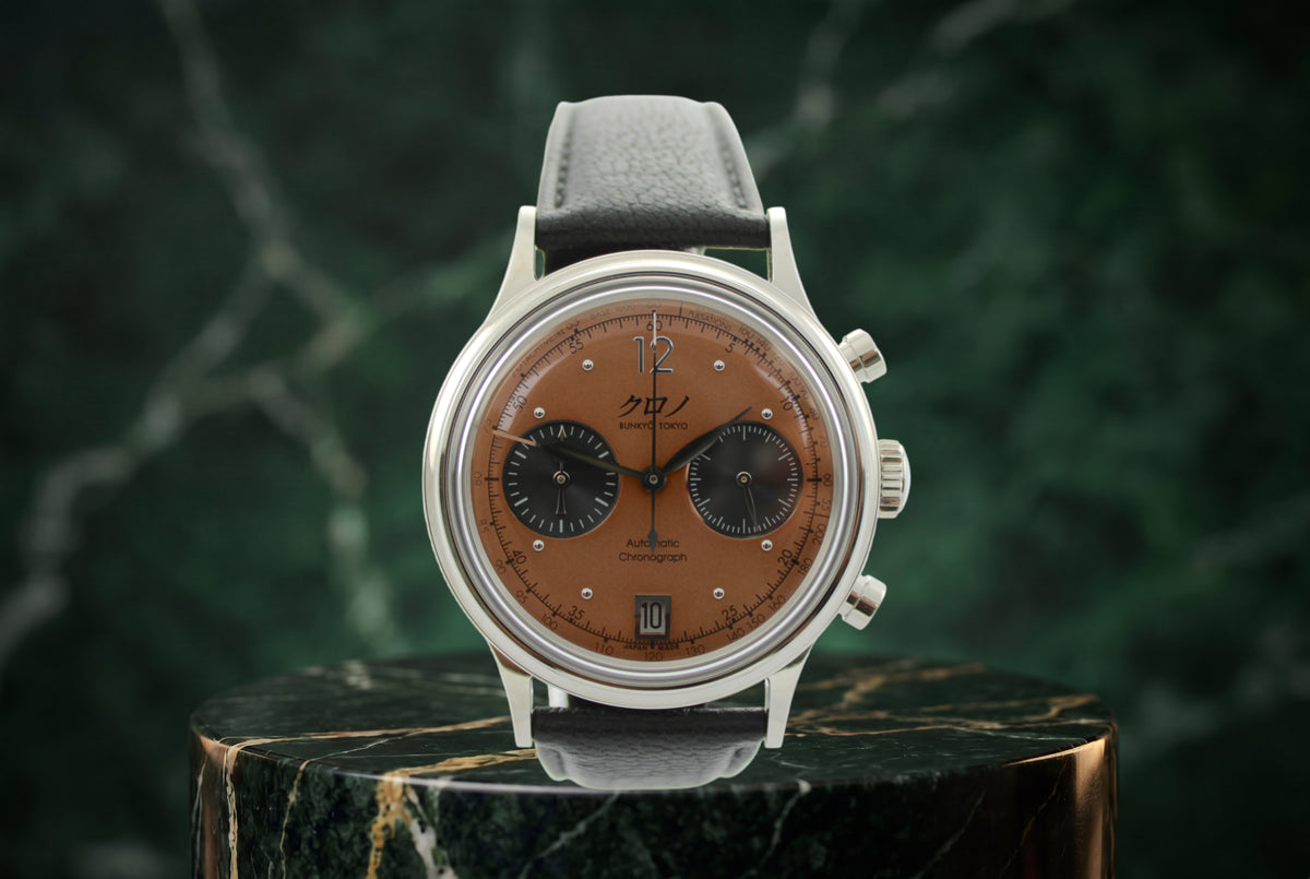 NEW 2023 Limited Edition Kurono Tokyo MK2 Chronograph 1 CB012UVRY Salmon 38mm Watch With Box and Papers SKU: NEGGG0926XXX