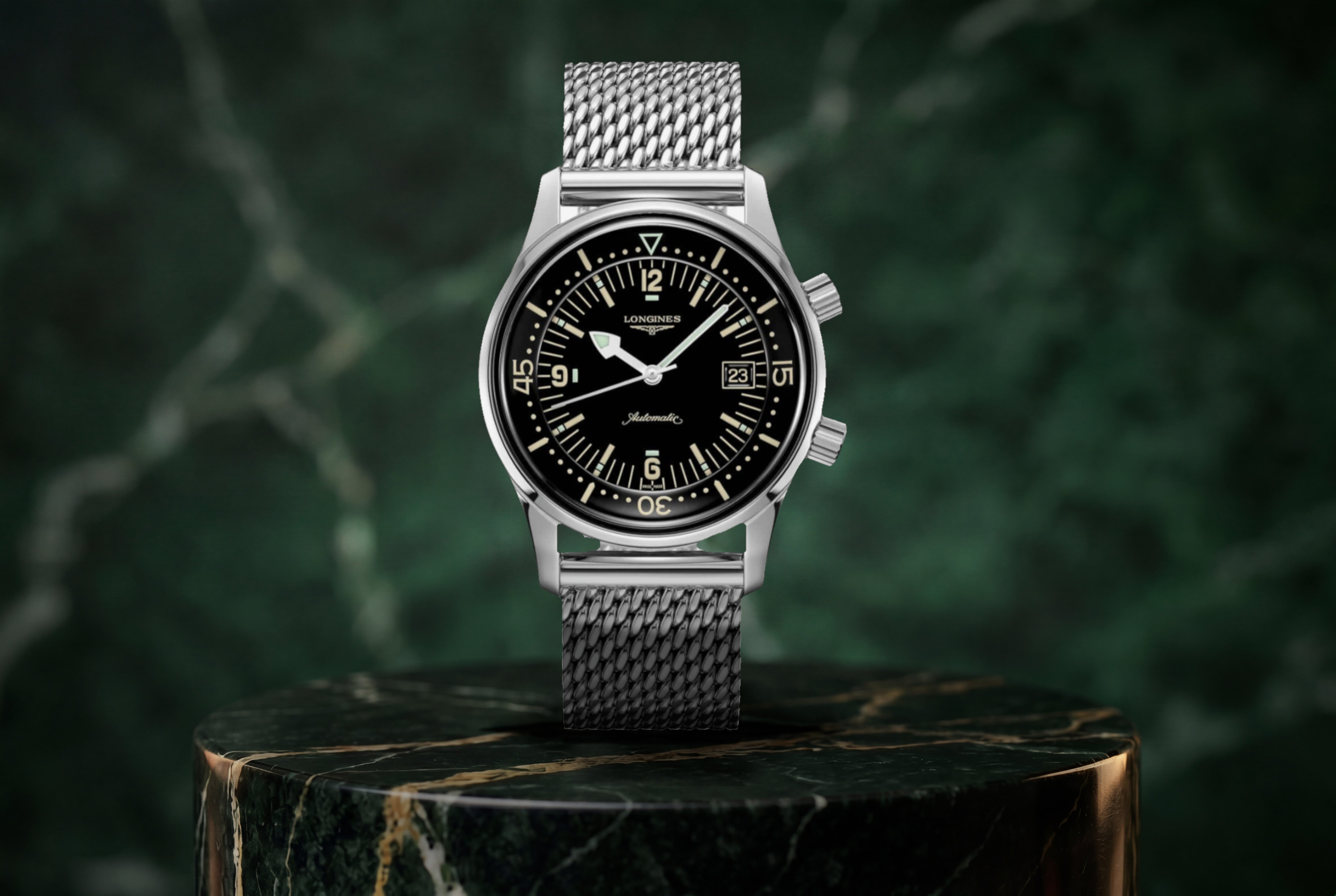 NEW Longines Legend Diver Black 42mm Stainless Steel L3.774.4.50.6 with Box and Papers SKU: JLEGG0626603