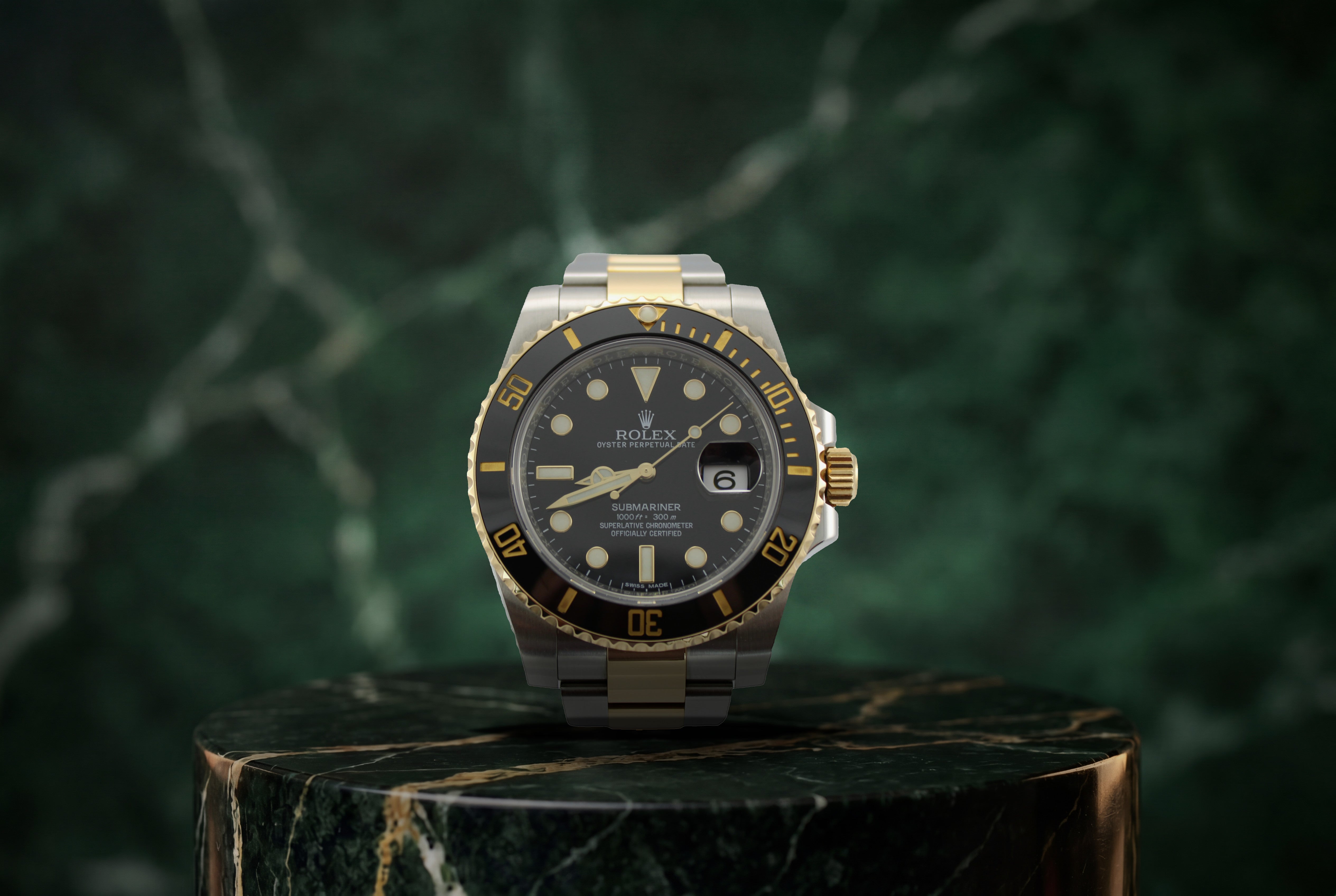 2016 Rolex Submariner Date Black Two-Tone 18K Gold Steel 116613LN 40mm Oyster Watch With Box and Papers SKU: JLOIOM0326587