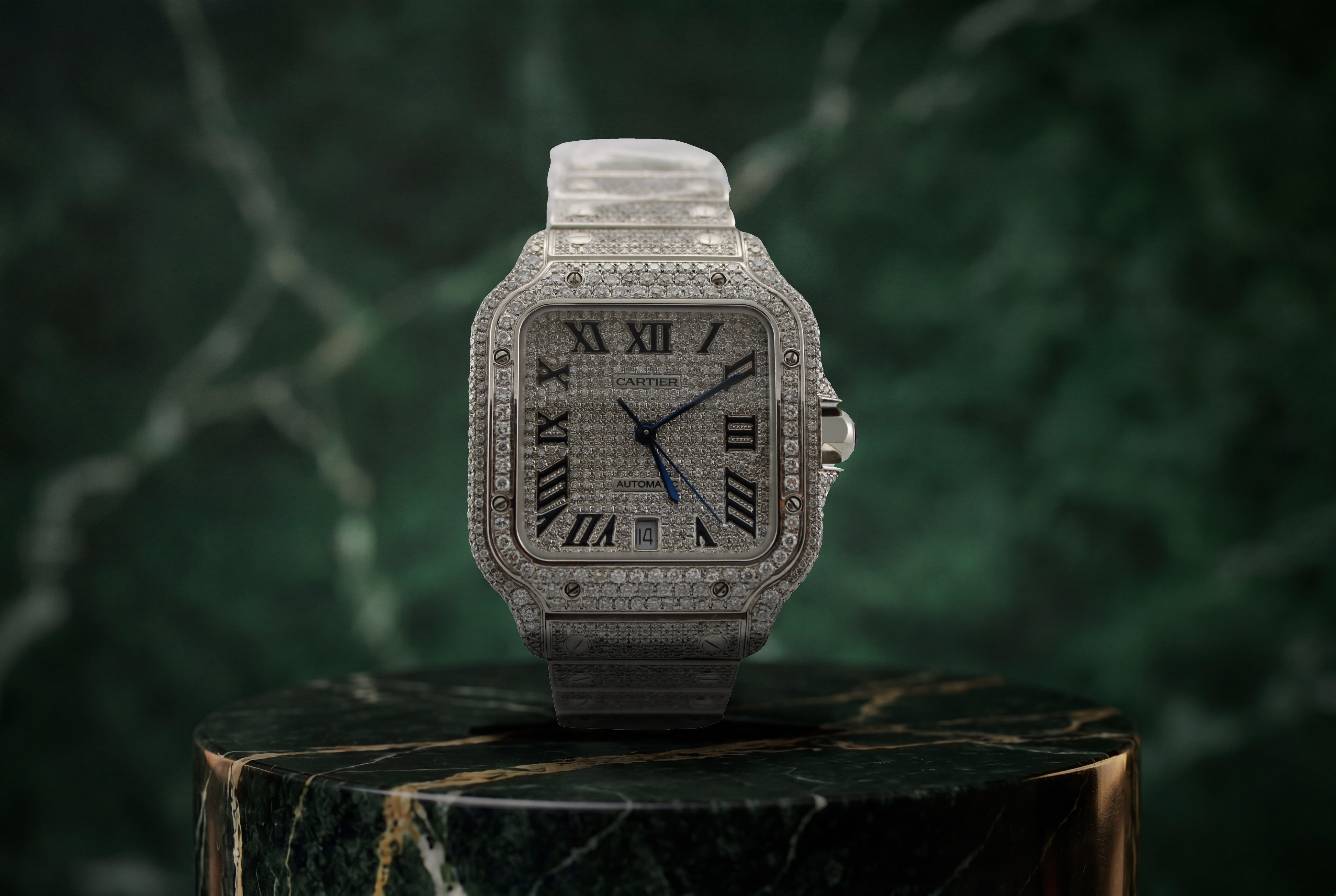 NEW Cartier Santos Large Diamond Stainless Steel WSSA0018 39.8mm Watch With Papers SKU: JVKMG05261CX