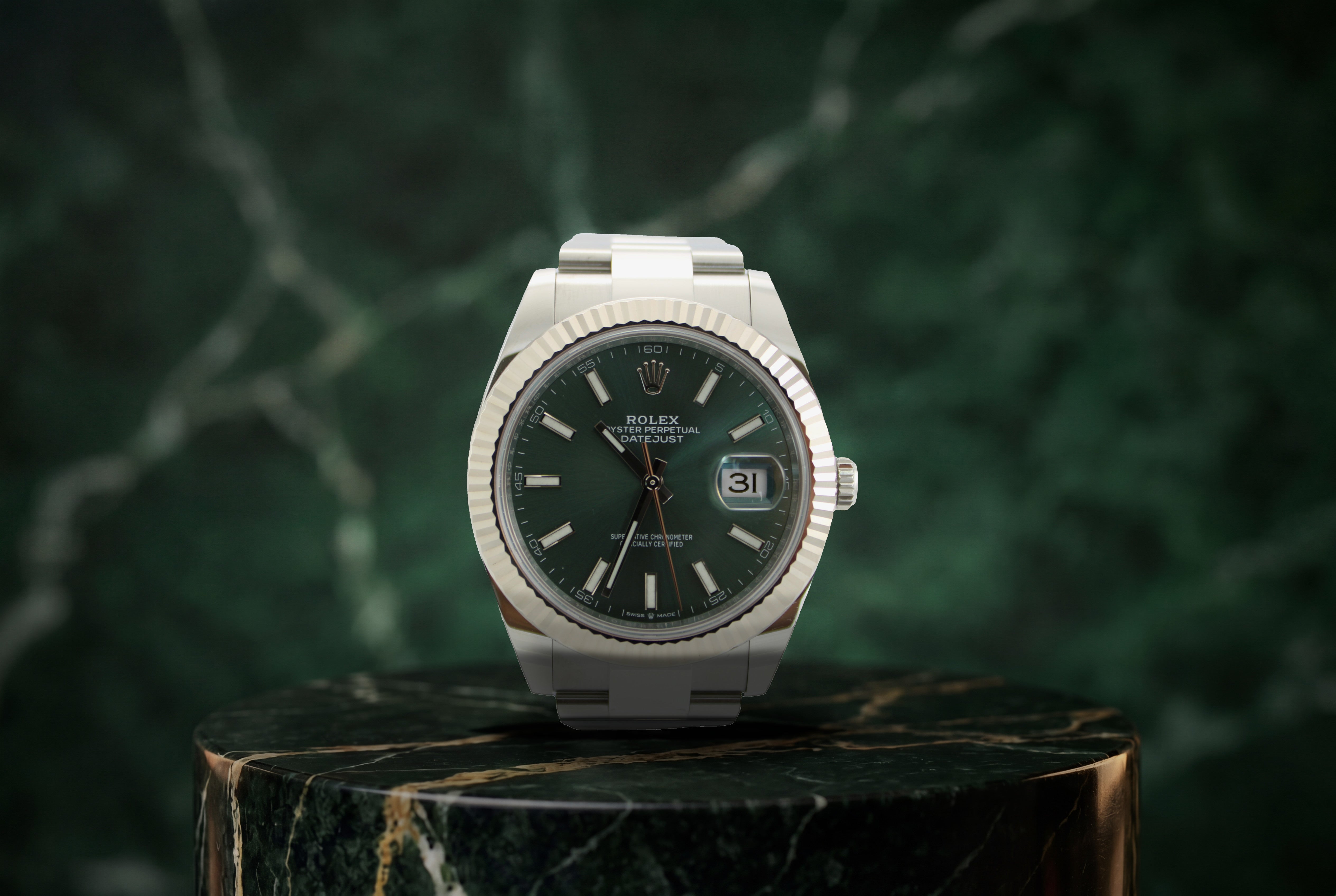 2024 Rolex Datejust 41 Green 126334 41mm Stainless Steel Oyster Watch With Box and Papers  SKU: JLVKMG0426901