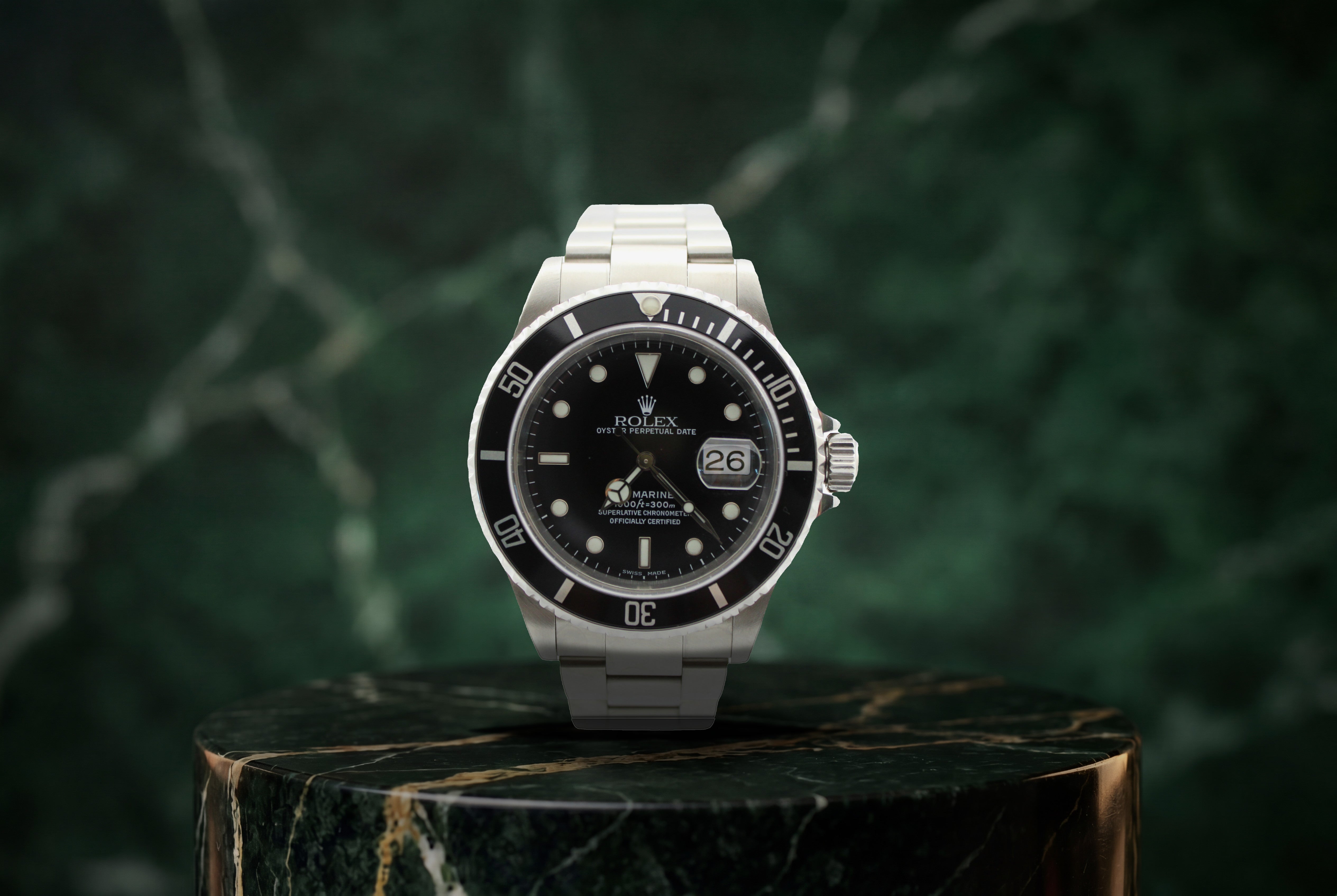 2002 Rolex Submariner Date Black Stainless Steel 16610 40mm Oyster Watch With Box and Papers SKU: JKMGG0326311