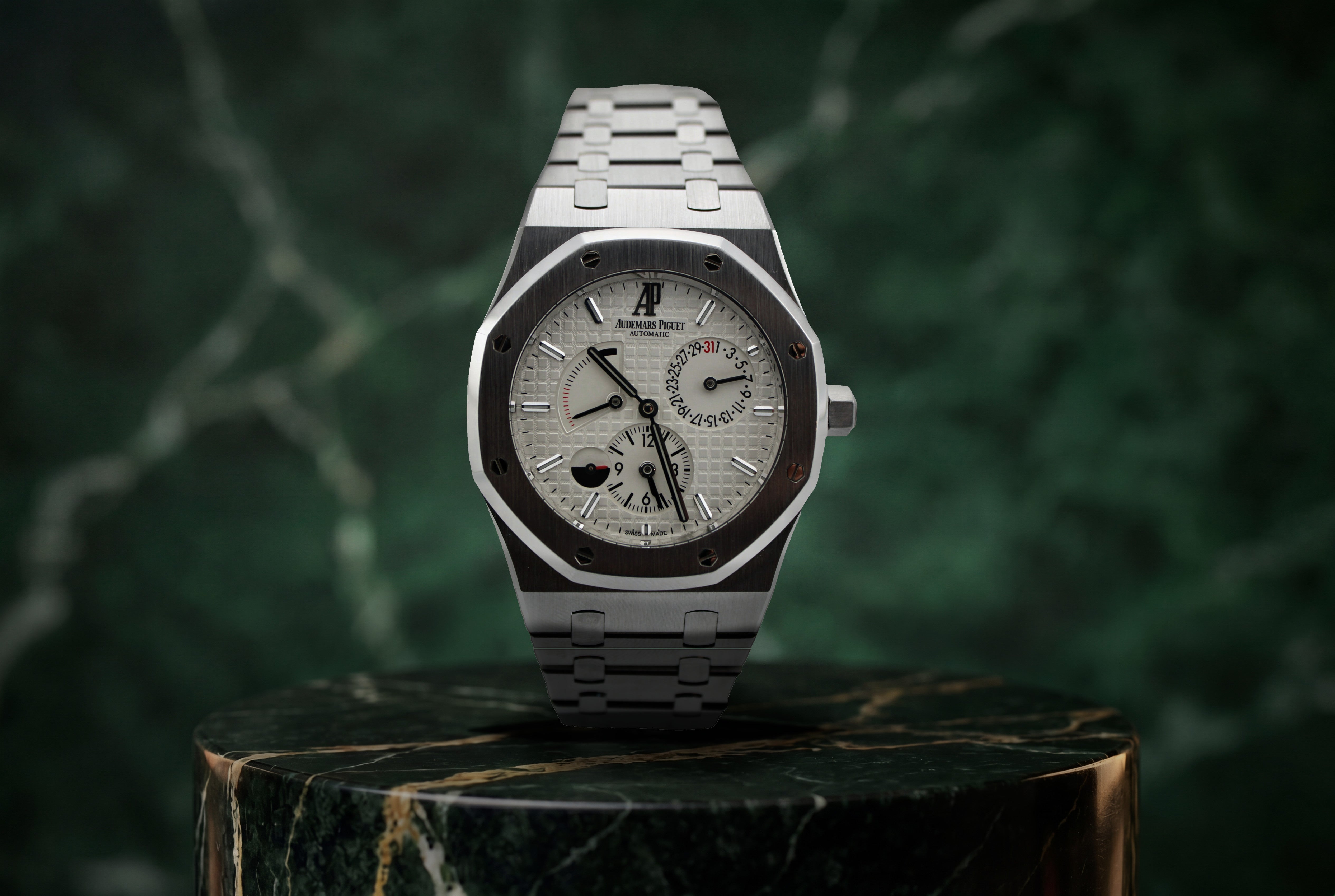 2015 Audemars Piguet Royal Oak White Dual Time Steel 26120ST 39mm Watch With Box and Papers SKU: JVVMKM0326522