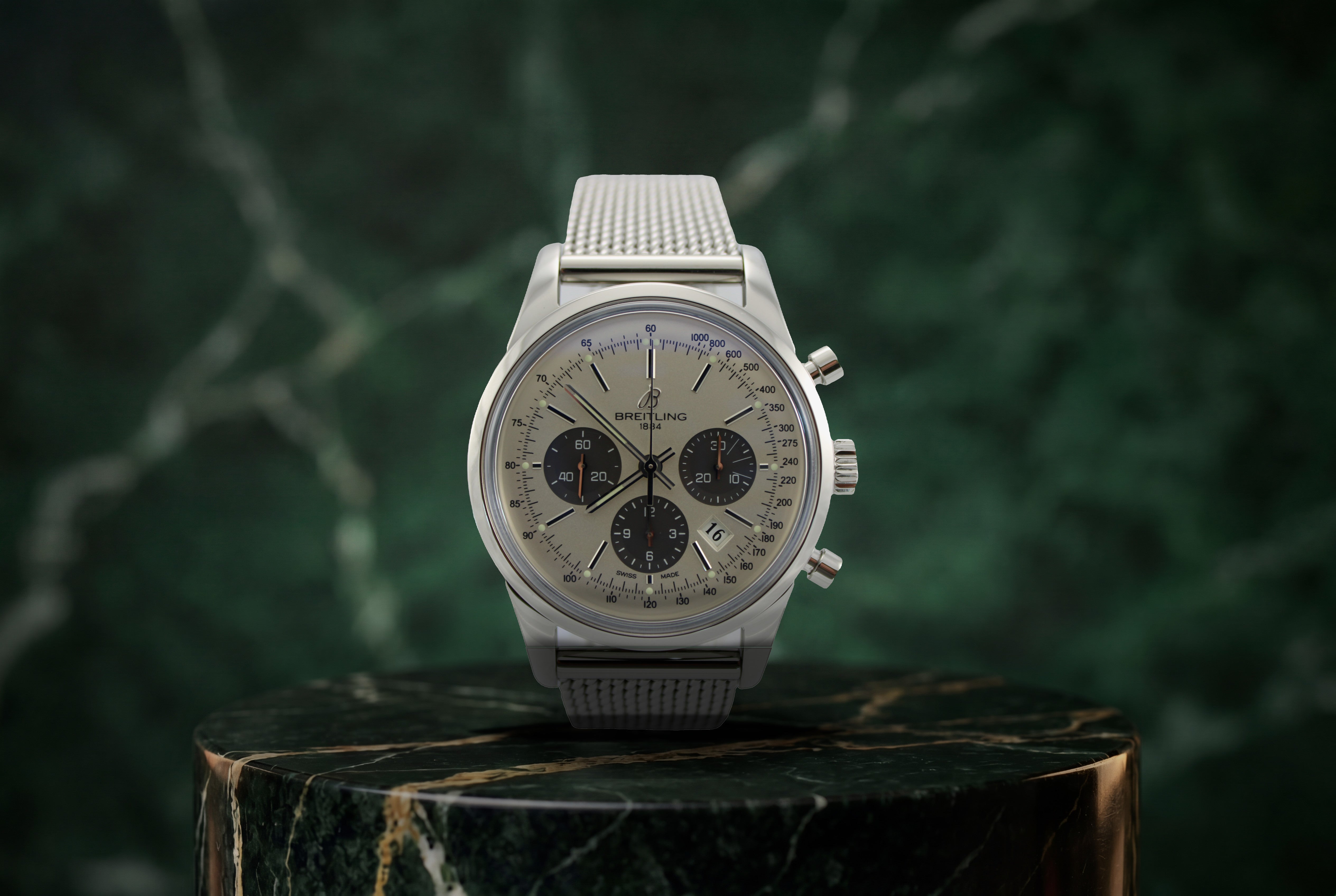 2012 Breitling Transocean Chronograph Silver Stainless Steel  AB015212/G724 43mm Watch With Box and Papers  SKU: JOKMG0526015