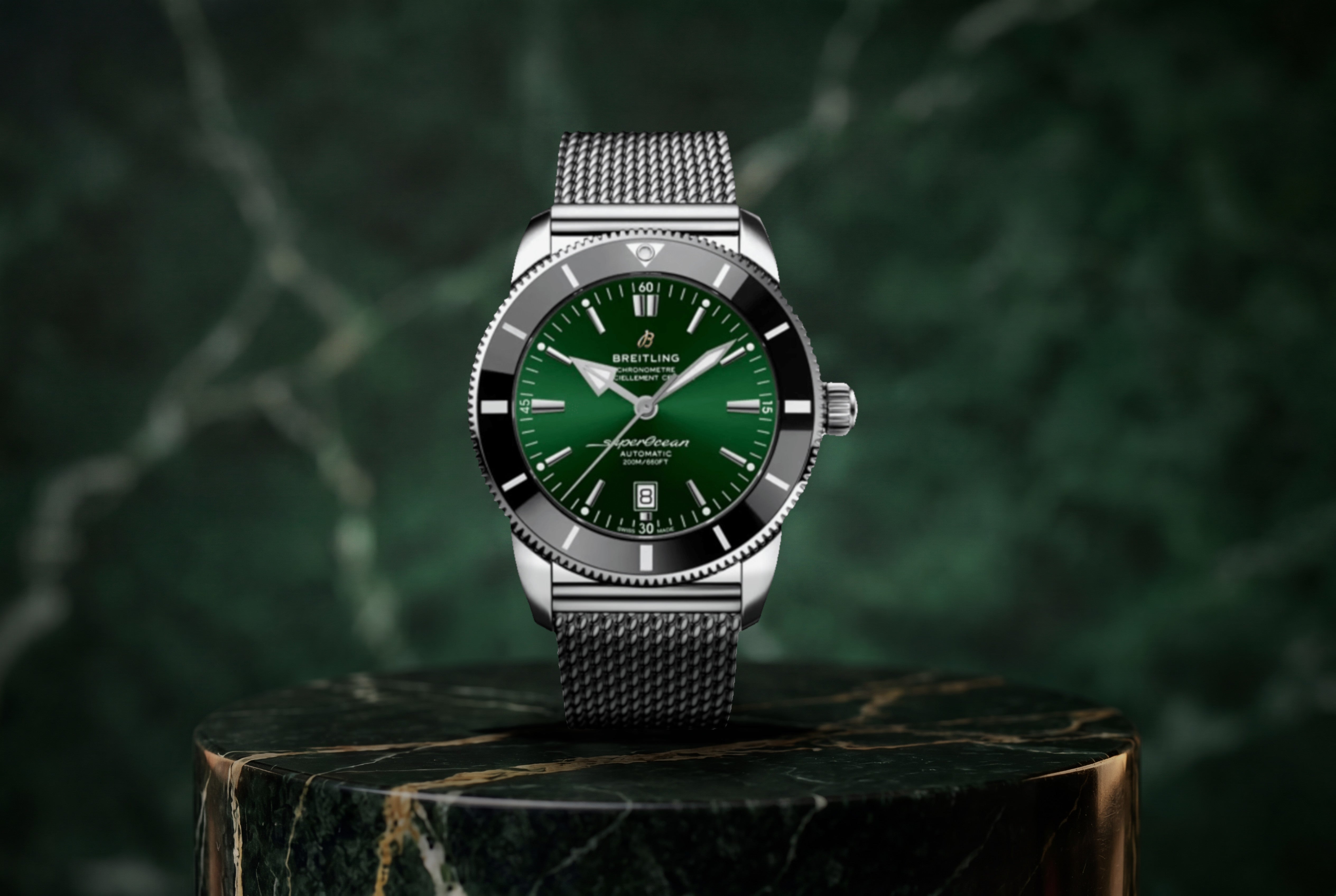 2023 Breitling SuperOcean Heritage Green Stainless Steel  AB2020121L1A1 46mm Watch With Box and Papers  SKU: JVVGG0426627