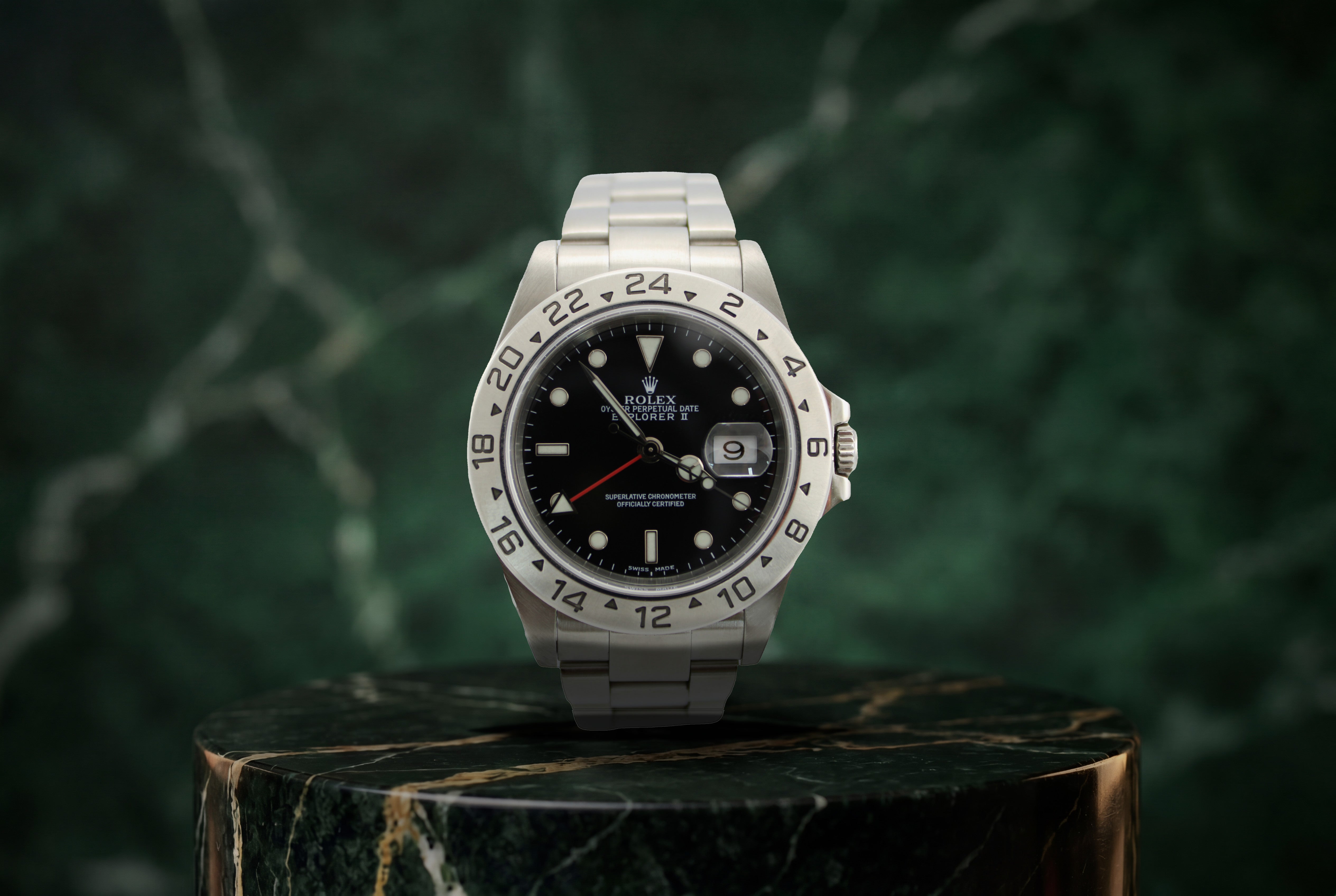 2000 Rolex Explorer II Black Stainless Steel Date 16570 40mm Oyster Watch  SKU: JMOMG0626277